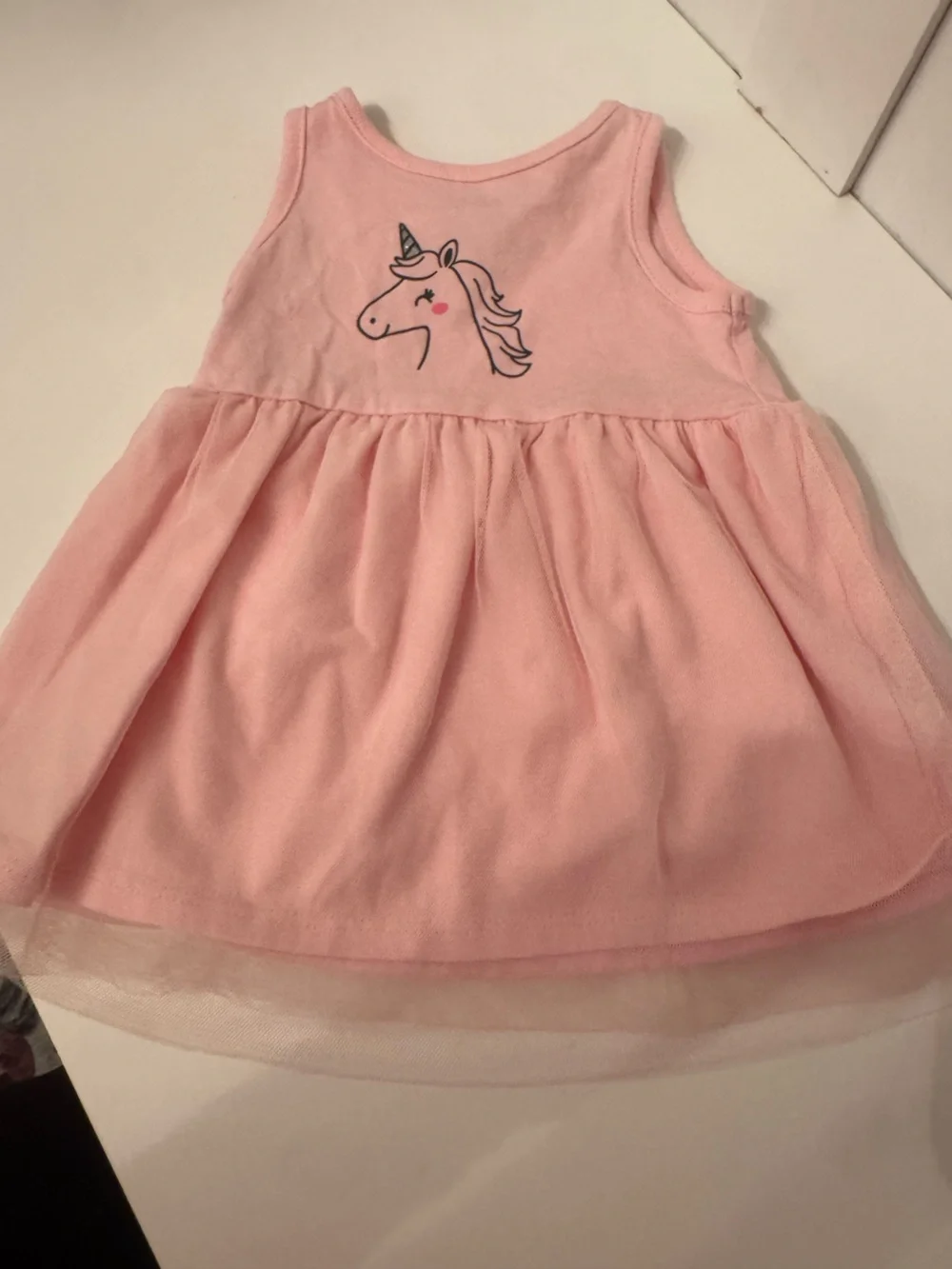 Caters Pink Unicorn Tulle Skirted Dress - Kids